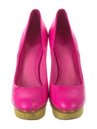 Brian Atwood Embossed Leather Pumps