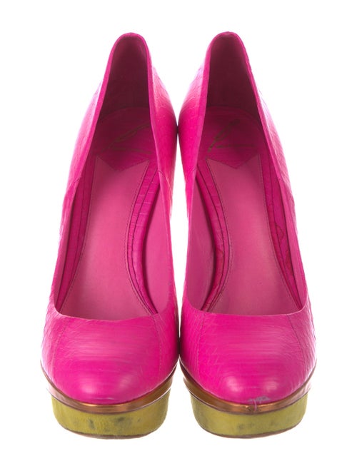 Brian Atwood Embossed Leather Pumps