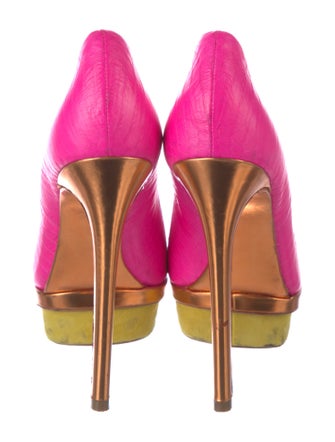 Brian Atwood Embossed Leather Pumps