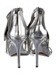Brian Atwood Patent Leather Fringe Trim Accent Sandals