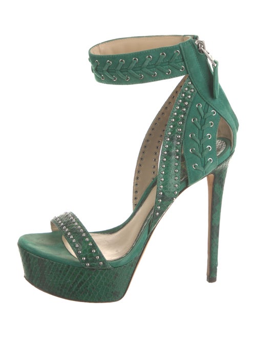 Brian Atwood Embossed Leather Sandals