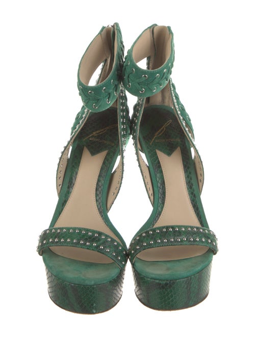 Brian Atwood Embossed Leather Sandals