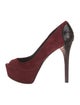 Brian Atwood Suede Colorblock Pattern Pumps