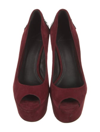 Brian Atwood Suede Colorblock Pattern Pumps