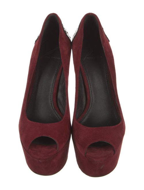 Brian Atwood Suede Colorblock Pattern Pumps