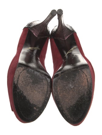 Brian Atwood Suede Colorblock Pattern Pumps