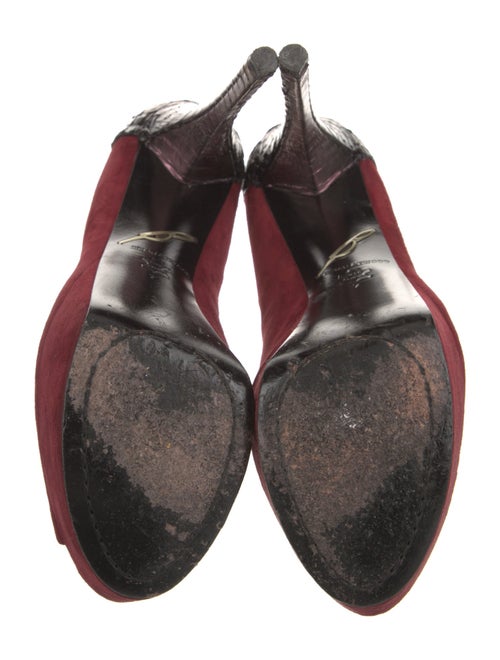 Brian Atwood Suede Colorblock Pattern Pumps