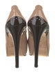 Brian Atwood Patent Leather Scalloped Accent Pumps
