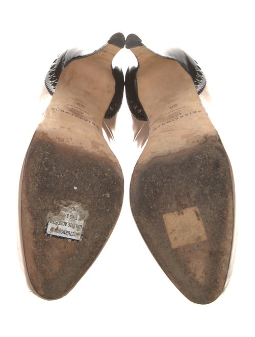 Brian Atwood Patent Leather Scalloped Accent Pumps