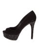 Brian Atwood Suede Crystal Embellishments Pumps