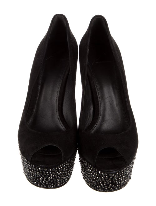 Brian Atwood Suede Crystal Embellishments Pumps