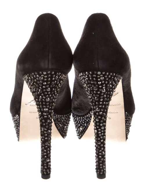 Brian Atwood Suede Crystal Embellishments Pumps