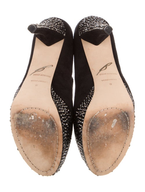 Brian Atwood Suede Crystal Embellishments Pumps