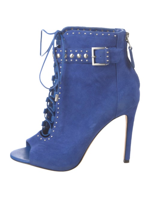 Brian Atwood Suede Studded Accents Lace-Up Boots
