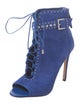 Brian Atwood Suede Studded Accents Lace-Up Boots