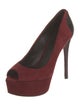 Brian Atwood Suede Colorblock Pattern Pumps