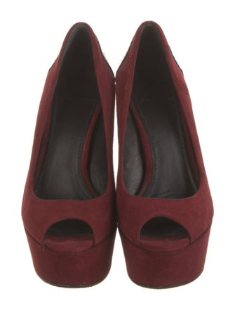 Brian Atwood Suede Colorblock Pattern Pumps