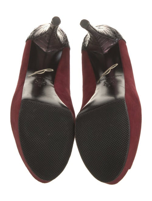 Brian Atwood Suede Colorblock Pattern Pumps