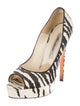 Brian Atwood Canvas Animal Print Pumps
