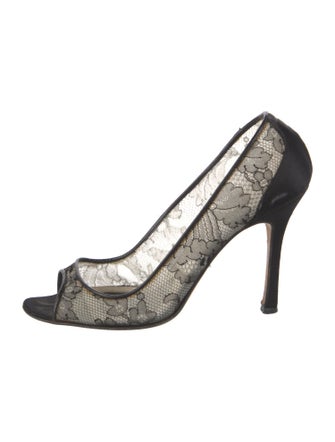 Brian Atwood Lace Lace Pattern Pumps