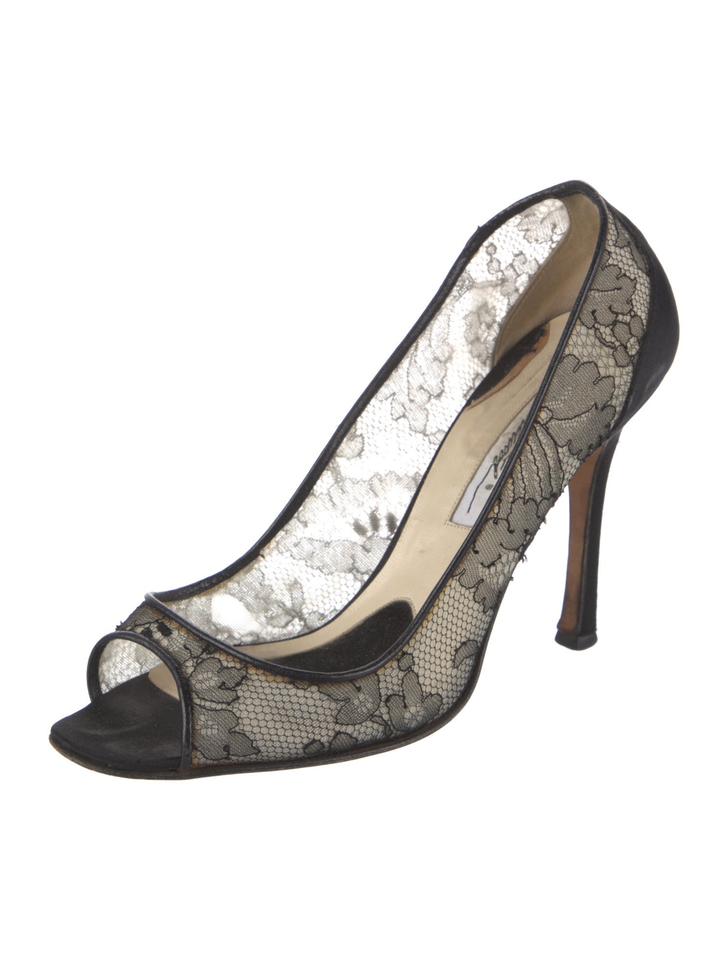 Brian Atwood Lace Lace Pattern Pumps