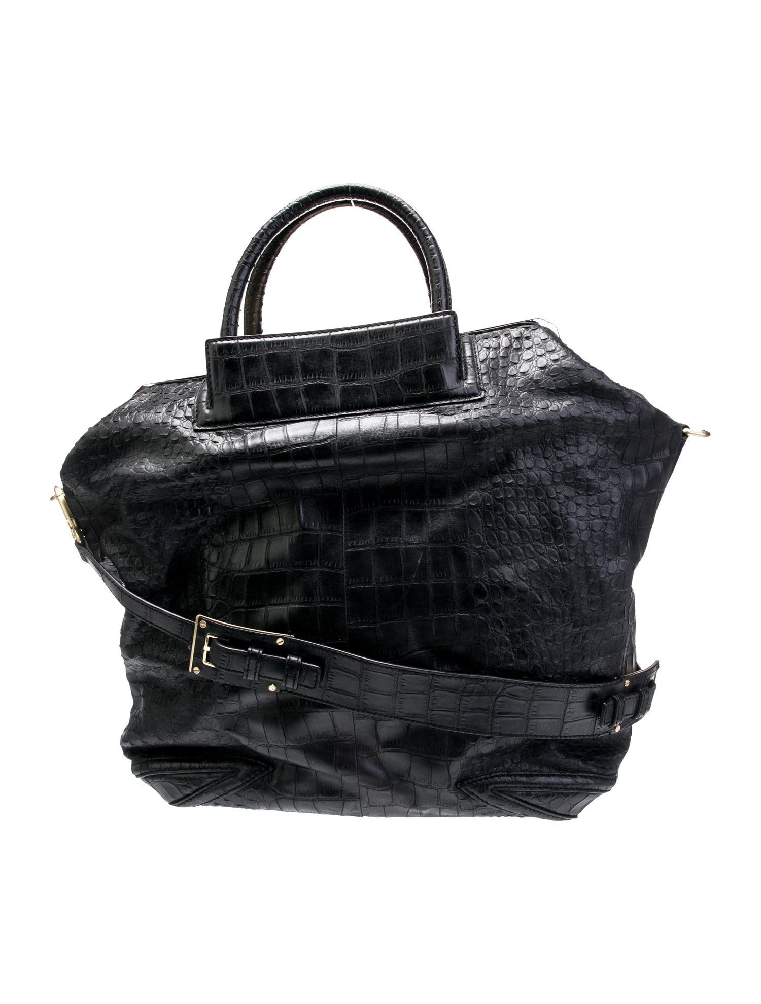 Brian Atwood Embossed Leather Top Handle Bag