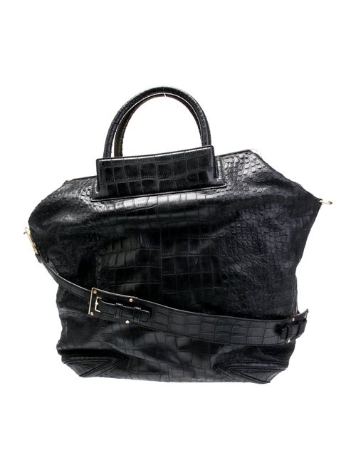 Brian Atwood Embossed Leather Top Handle Bag