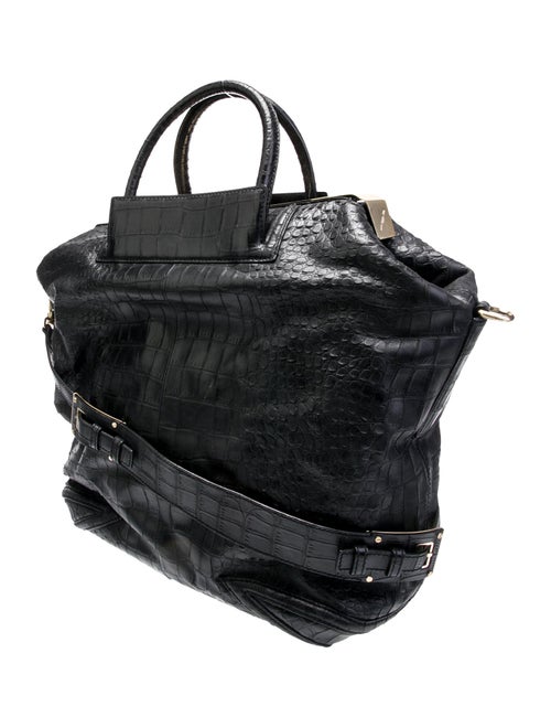 Brian Atwood Embossed Leather Top Handle Bag