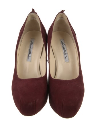 Brian Atwood Suede Fringe Trim Accent Pumps