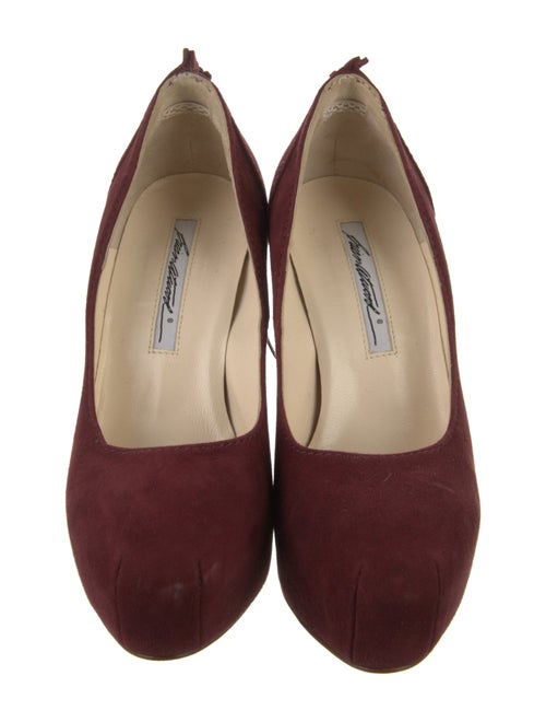 Brian Atwood Suede Fringe Trim Accent Pumps