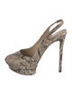 Brian Atwood Snakeskin Animal Print Slingback Pumps