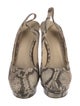 Brian Atwood Snakeskin Animal Print Slingback Pumps