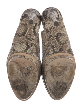 Brian Atwood Snakeskin Animal Print Slingback Pumps