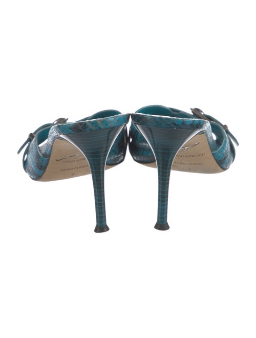 Brian Atwood Snakeskin Animal Print Slides