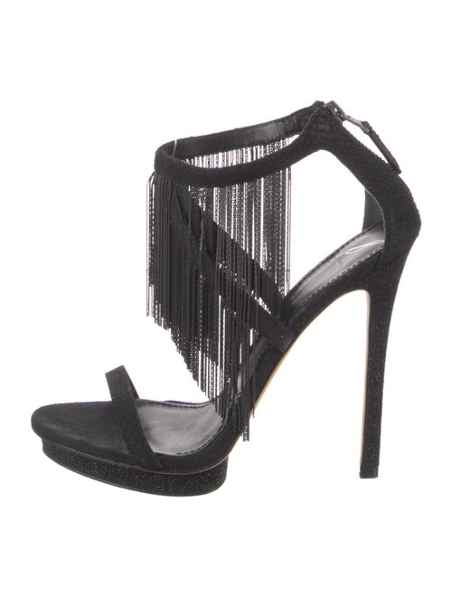 Brian Atwood Suede Glitter Accents Sandals