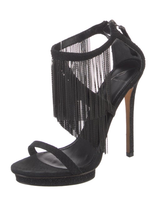 Brian Atwood Suede Glitter Accents Sandals