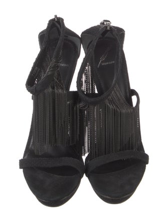 Brian Atwood Suede Glitter Accents Sandals
