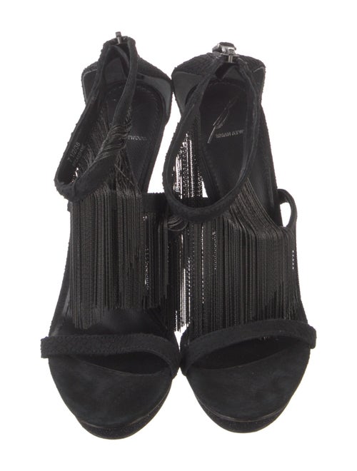 Brian Atwood Suede Glitter Accents Sandals
