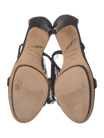 Brian Atwood Suede Glitter Accents Sandals