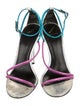 Brian Atwood Embossed Leather Colorblock Pattern Sandals