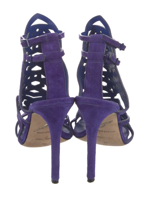 Brian Atwood Suede Lasercut Accents Sandals