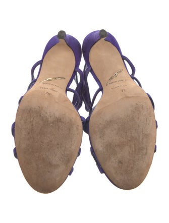 Brian Atwood Suede Lasercut Accents Sandals