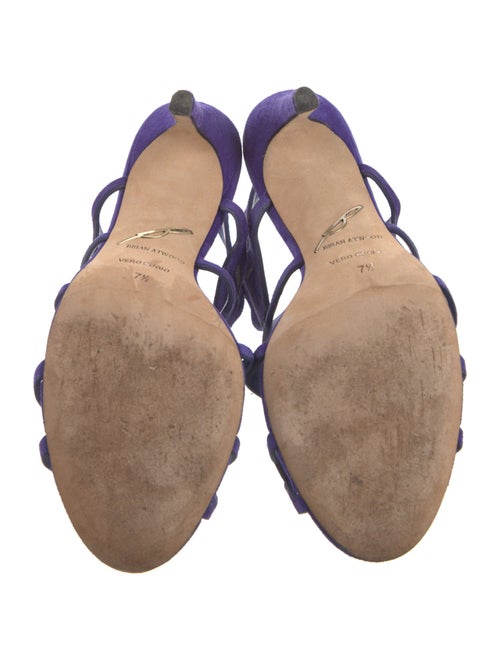 Brian Atwood Suede Lasercut Accents Sandals