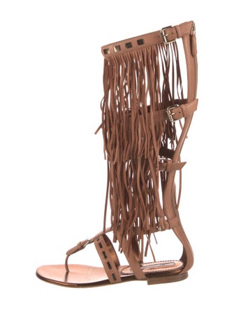 Brian Atwood Leather Gladiator Sandals