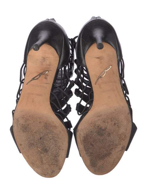 Brian Atwood Leather Cutout Accent Pumps