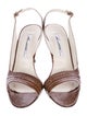 Brian Atwood Embossed Leather Slingback Sandals