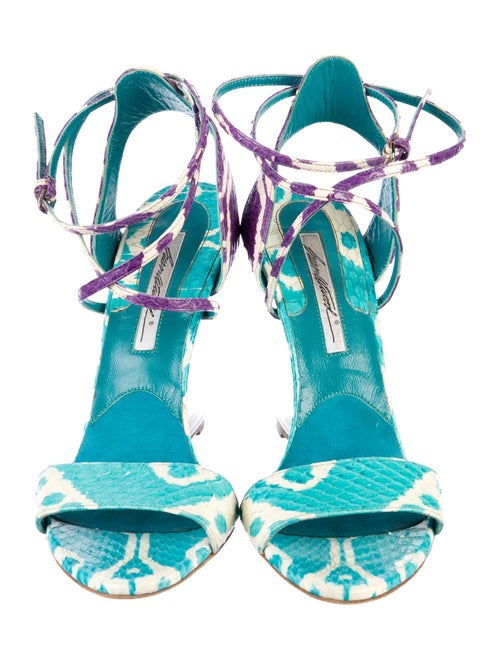Brian Atwood Snakeskin Animal Print Sandals