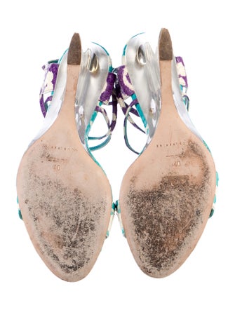 Brian Atwood Snakeskin Animal Print Sandals