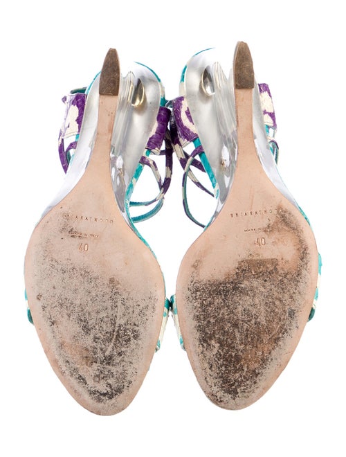 Brian Atwood Snakeskin Animal Print Sandals