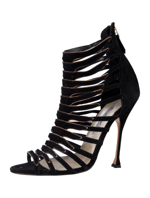 Brian Atwood Suede Animal Print Pumps